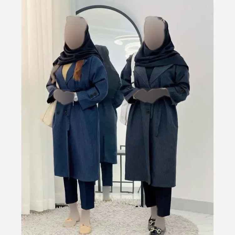 مانتو دانشجویی دیپلمات درجه یک سایز 1 و 2 رنگ سورمه ای و مشکی