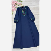 کفتان گلی لینن و گلدوزی سایز فری سایز رنگ مشکی و سرمه ای