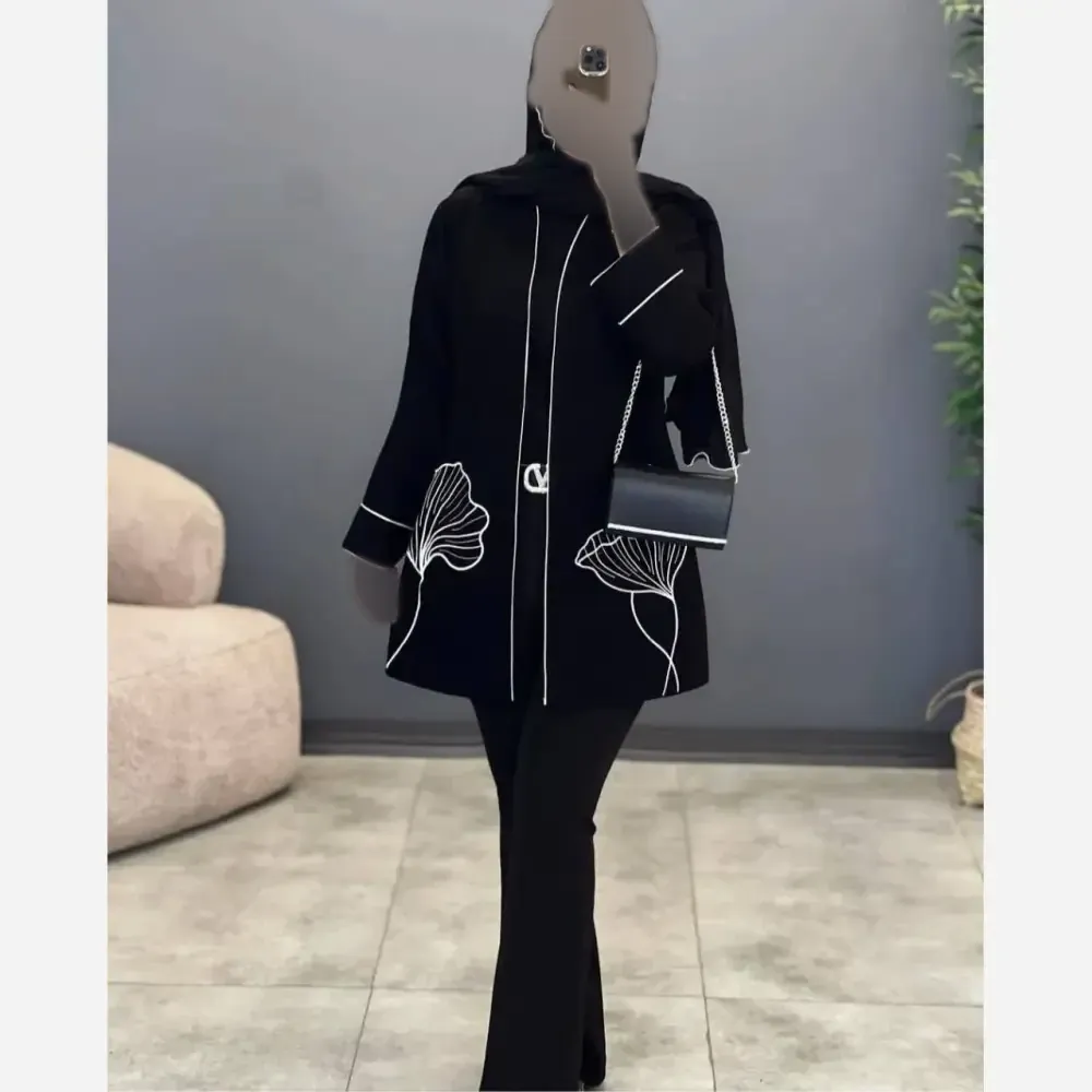 کت تک زنانه آلاله جنس مازراتی نخ توئیست گلدوزی شده سایز 40 تا 48
