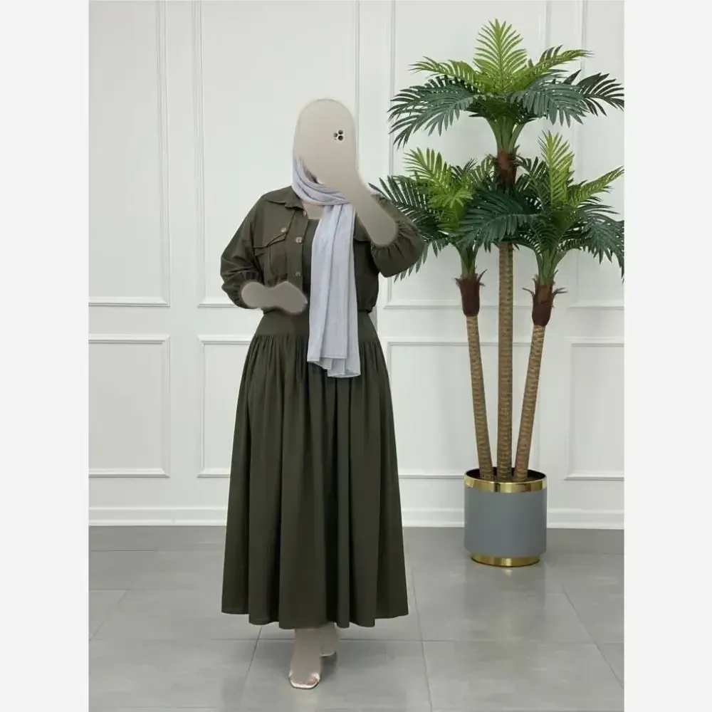 کت و سارافون بلوط لینن زنانه در رنگبندی مشکی، شکلاتی، سرمه ای و سبز تیره