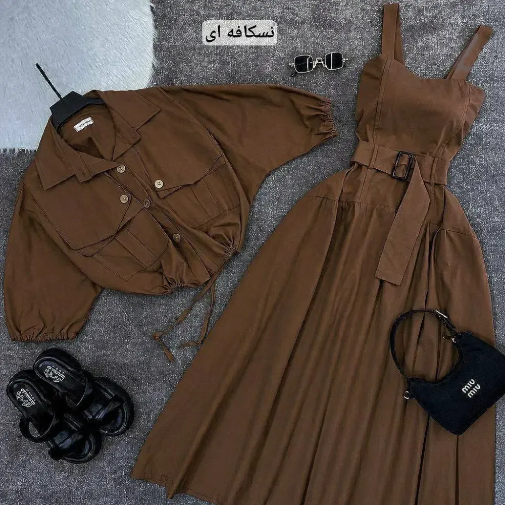 کت و سارافون بلوط لینن زنانه در رنگبندی مشکی، شکلاتی، سرمه ای و سبز تیره