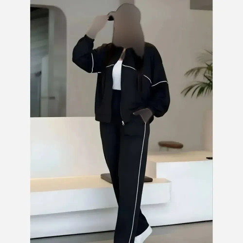 ست سویشرت و شلوار زنانه مدل مستانه جنس مازراتی رنگ مشکی و سورمه ای و شکلاتی سایز فری 36 تا 46