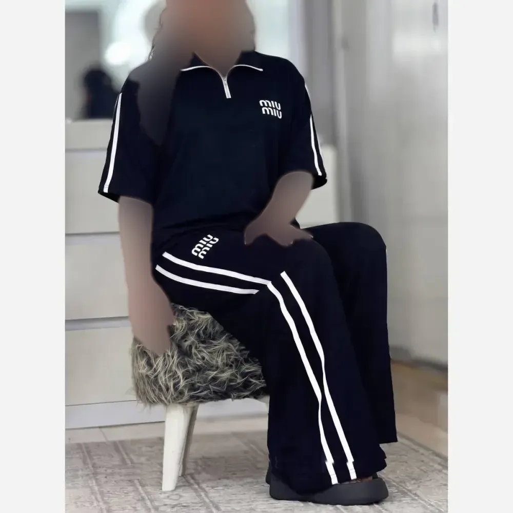 ست تیشرت و شلوار پنبه گلکسی مشکی فری سایز بارلی