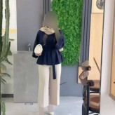 ست مانتو و شلوار زنانه جنس سوپرمازراتی درجه یک سایز 38 تا 46 فری