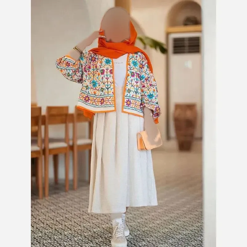 کت و دامن لینن خرم فری سایز تا 48