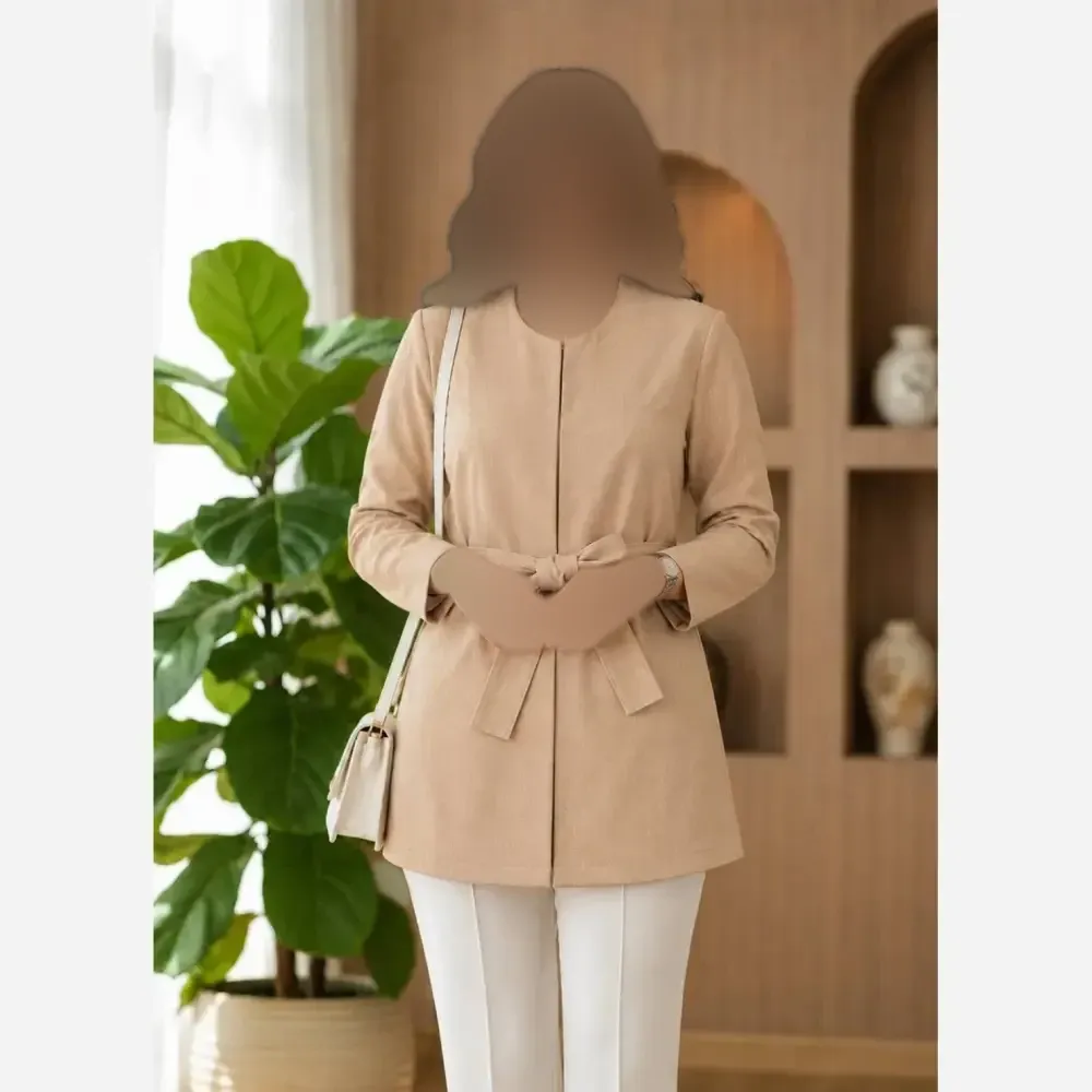 کت مازراتی کمربنددار لمه درجه یک فری سایز