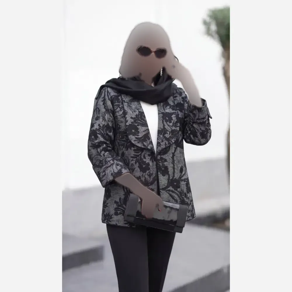 کت مجلسی زنانه مدل آنا جنس موهر درجه یک رنگ مشکی و قهوه ای سایز فری سایز