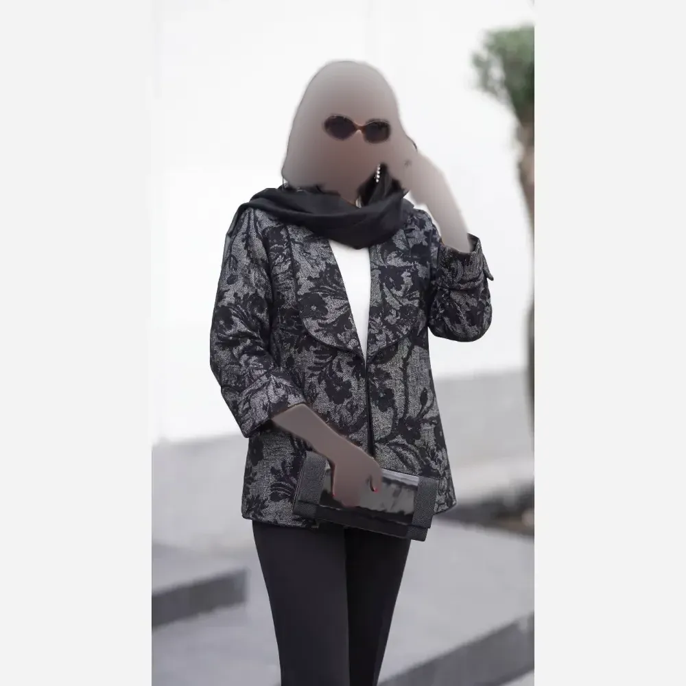 کت مجلسی زنانه مدل آنا جنس موهر درجه یک رنگ مشکی و قهوه ای سایز فری سایز