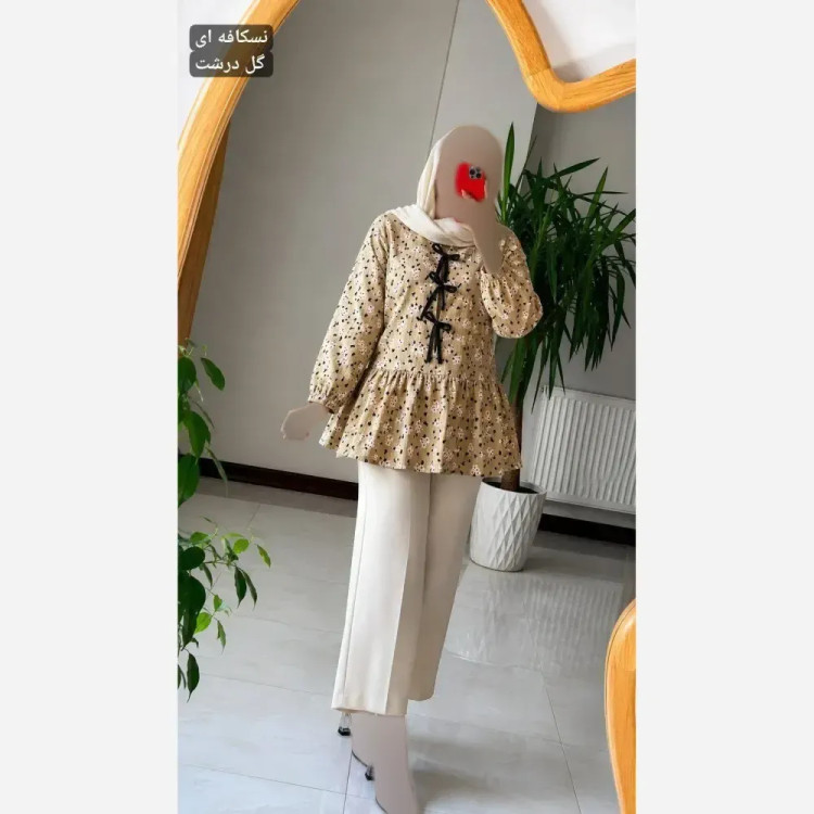 تونیک مانتویی لینن نخی کوک دوزی فریده سایز 36 تا 46