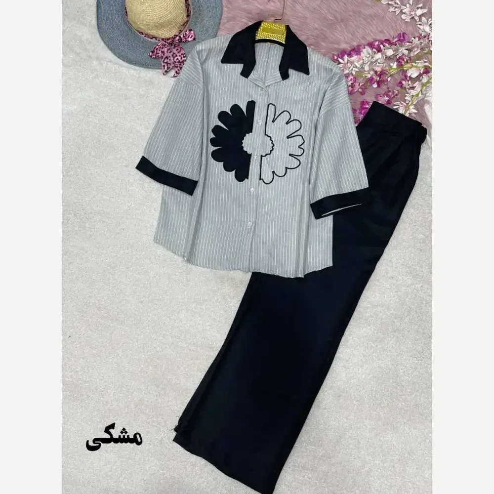 ست شومیز لنین و شلوار پوپلین الیکا فری سایز 38 تا 46