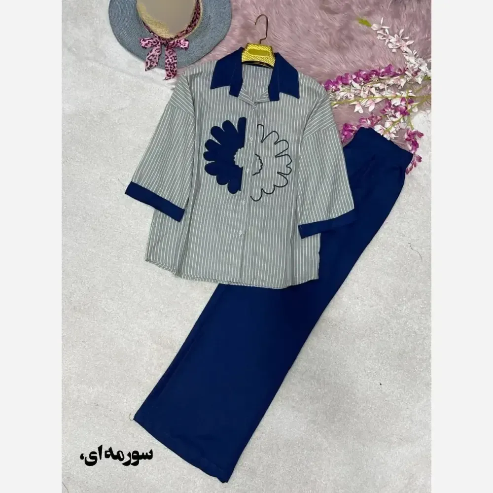 ست شومیز لنین و شلوار پوپلین الیکا فری سایز 38 تا 46