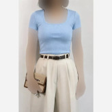 تیشرت پاستیلی فانریپ پنبه کبریتی یقه گرد و خشتی فری سایز تا 44