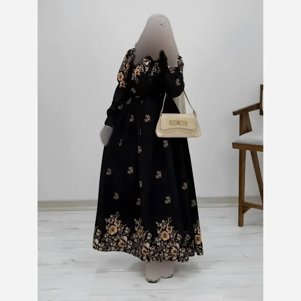 پیراهن ساحلی زنانه کرپ بوگاتی طرح رز سایز فری 38 تا 46