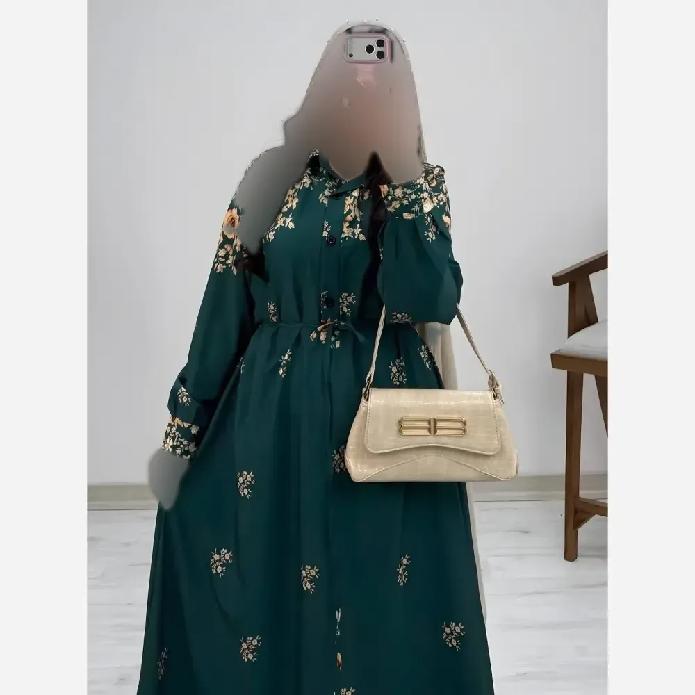 پیراهن ساحلی زنانه کرپ بوگاتی طرح رز سایز فری 38 تا 46