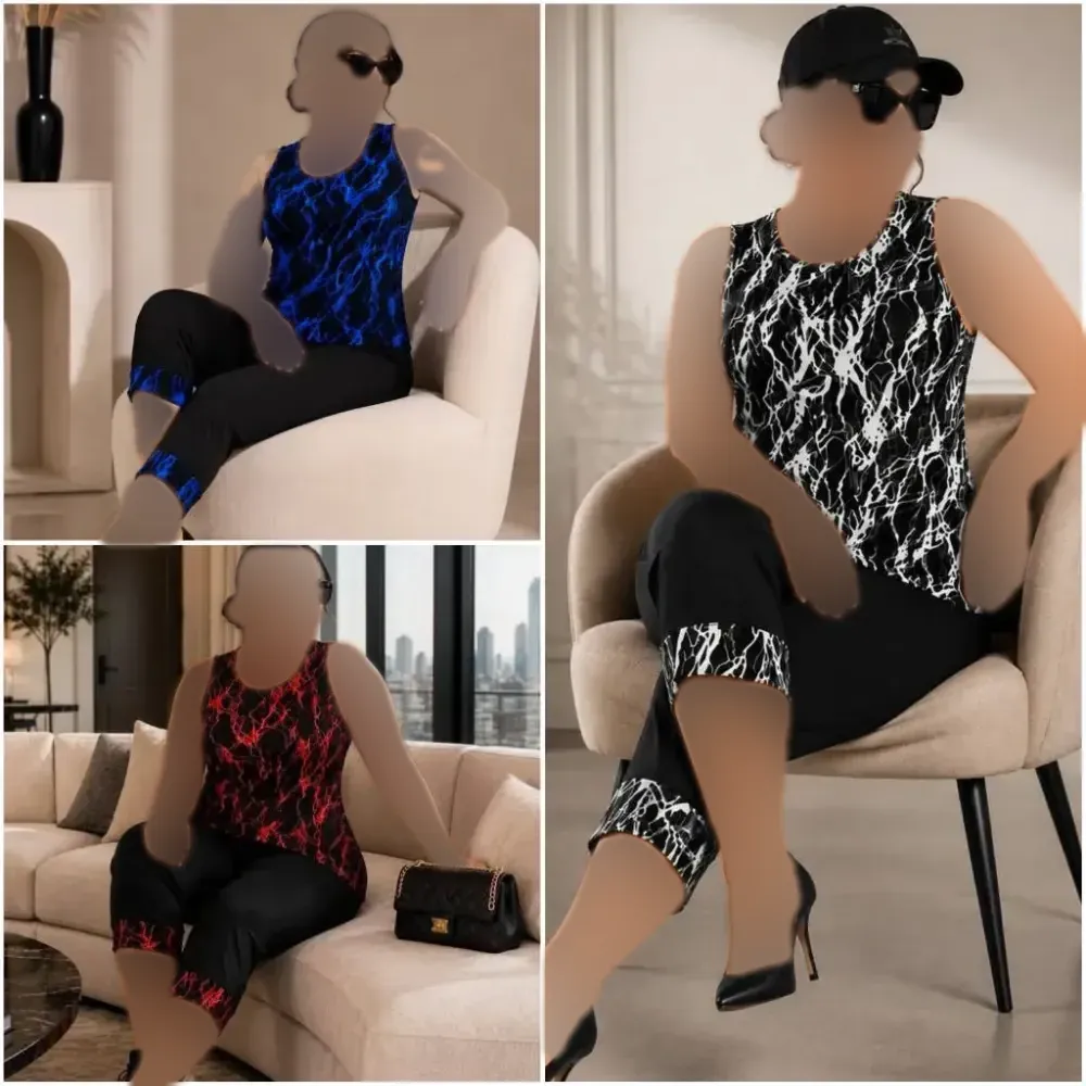 تاپ و شلوارک آدیش ویسکوز الیزه کش فری سایز زنانه