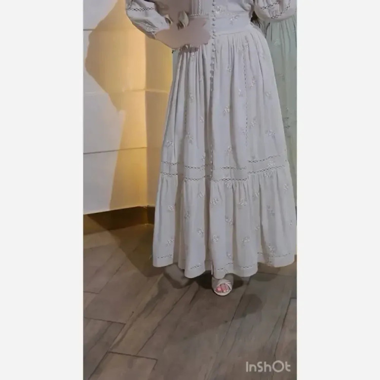 پیراهن ساحلی زنانه جنس لینن مدل نازنین سایز بزرگ