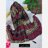 شال مصری نخ سانسفور ابعاد 182*70 فری سایز رنگبندی سرمه، زرشکی، کرم نارنجی، طوسی نارنجی