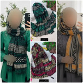 شال مصری نخ سانسفور ابعاد 182*70 فری سایز رنگبندی سرمه، زرشکی، کرم نارنجی، طوسی نارنجی