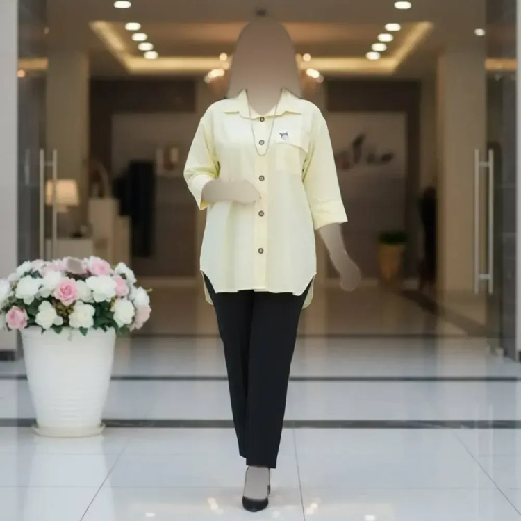شومیز مانتویی کرومی لنین وارداتی فری سایز رنگبندی خاص تنخور بینظیر