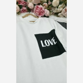 ست تیشرت شلوار Love زنانه گلکسی نخ پنبه فری سایز