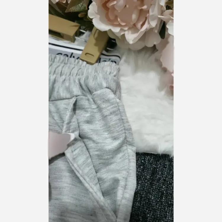 شلوار جاگر کلوین ملانژ درجه یک مشکی طوسی فری 38_46