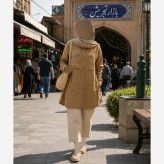 شومیز مانتویی حوری طرح جلیقه جگوار کنفی اعلا وارداتی فری سایز تا 48 گلدوزی شده