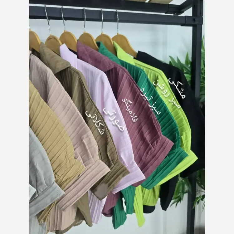 شومیز کراپ باکسی آیوا پلاس رنگبندی متنوع سایز فری تا 48