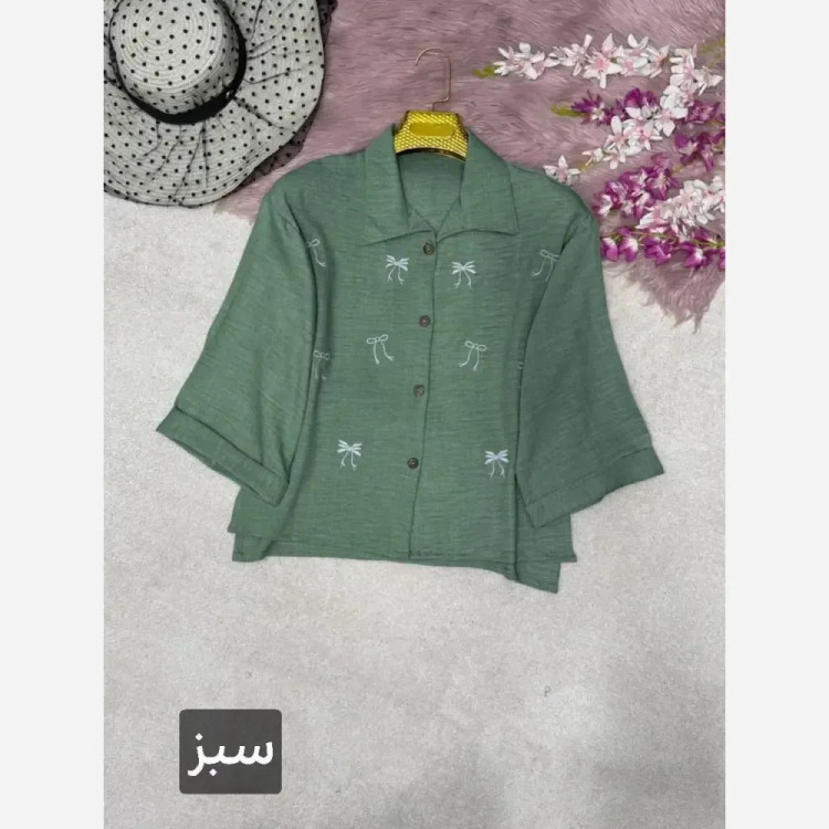 شومیز گلدوزی میرا شانتون زنانه فری سایز 38 تا 46