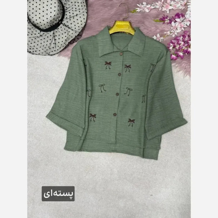 شومیز گلدوزی میرا شانتون زنانه فری سایز 38 تا 46