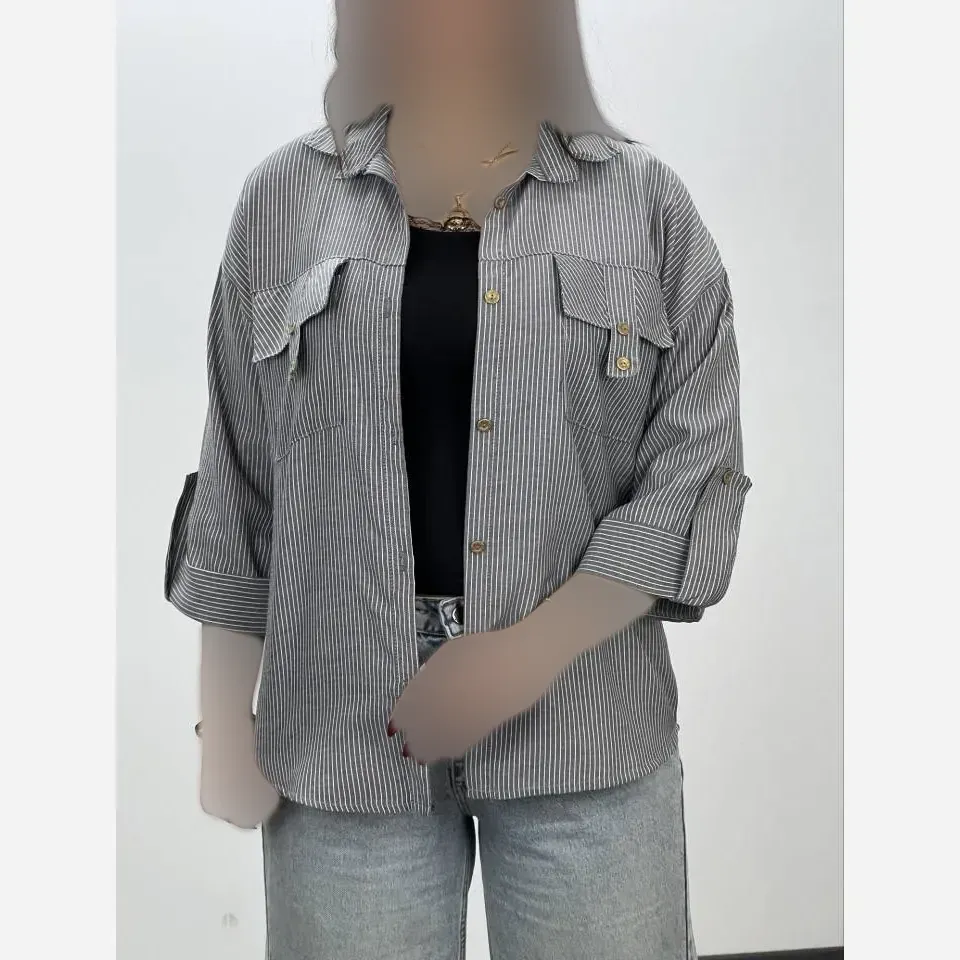 شومیز صلیبی ستاره زنانه جنس لنین کتان فری سایز رنگبندی متنوع