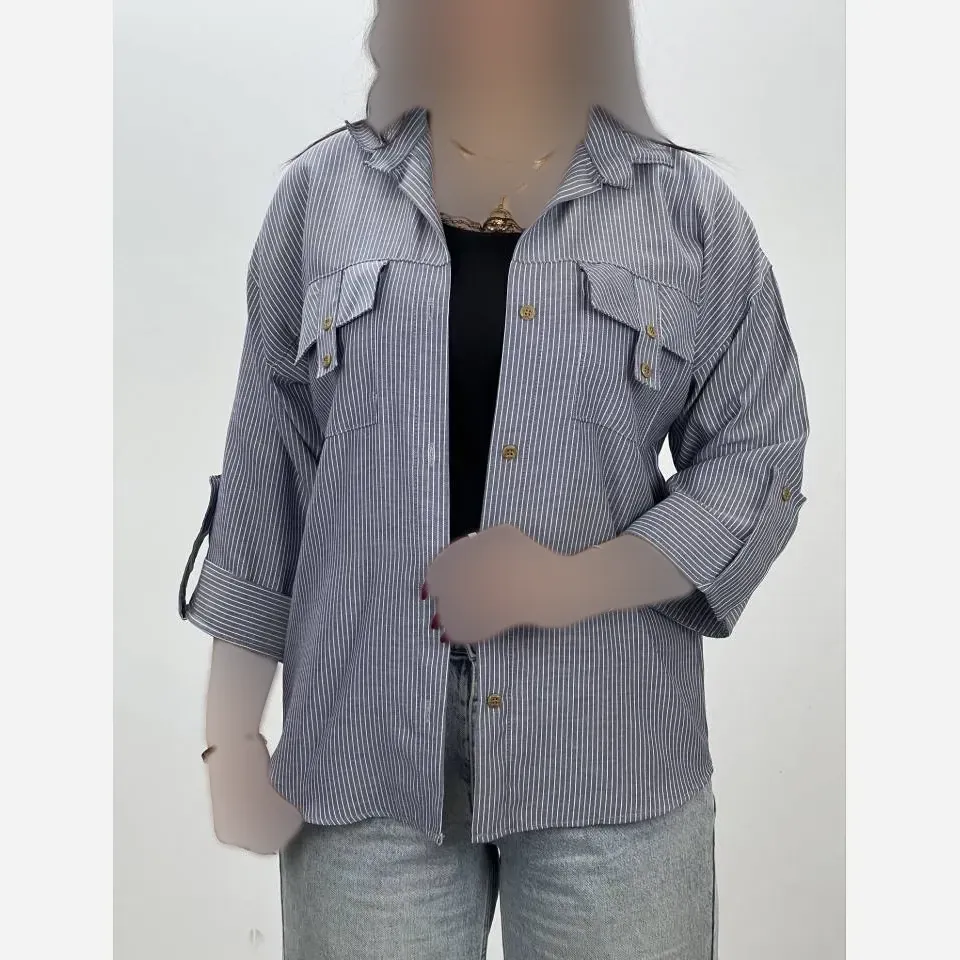 شومیز صلیبی ستاره زنانه جنس لنین کتان فری سایز رنگبندی متنوع