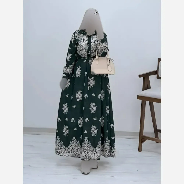 پیراهن ساحلی زنانه زنبق فلورنخ درجه یک فری سایز مشکی سورمه ای نسکافه ای کله غازی