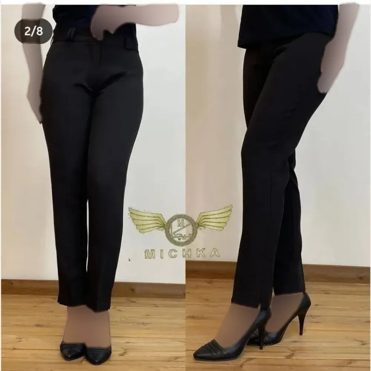 شلوار راسته مازراتی مشکی قد 100 چاکدار سایز بزرگ