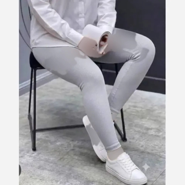 لگ کبریتی ملانژ فری سایز زنانه مناسب پاییز با کرک ظریف