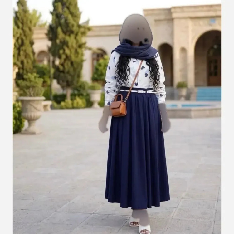 ست سه تیکه قلبی شومیز بوگاتی دامن کتان اعلا فری سایز