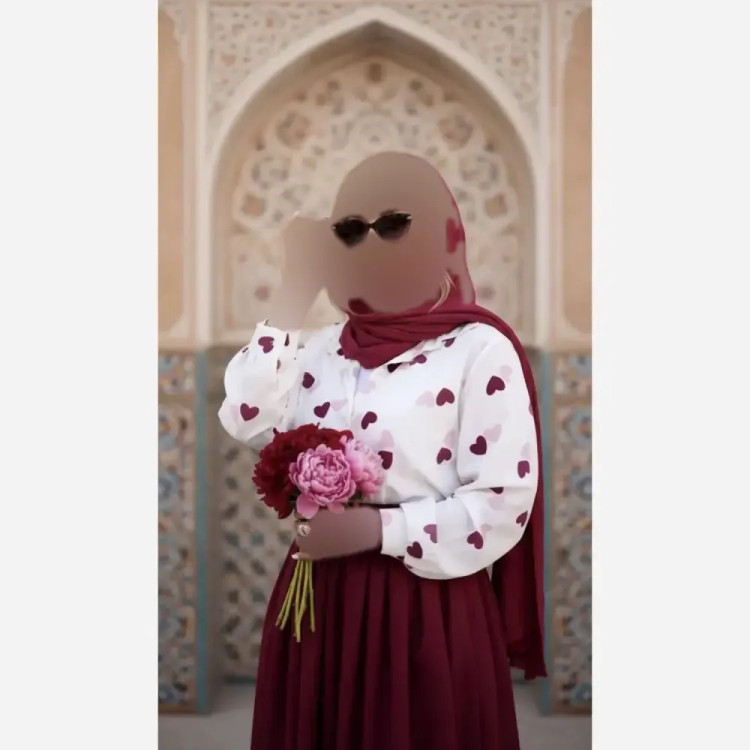 ست سه تیکه قلبی شومیز بوگاتی دامن کتان اعلا فری سایز