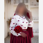 ست سه تیکه شومیز و دامن زنانه مدل قلب جنس بوگاتی و لنین پلاس سایز 1 و 2