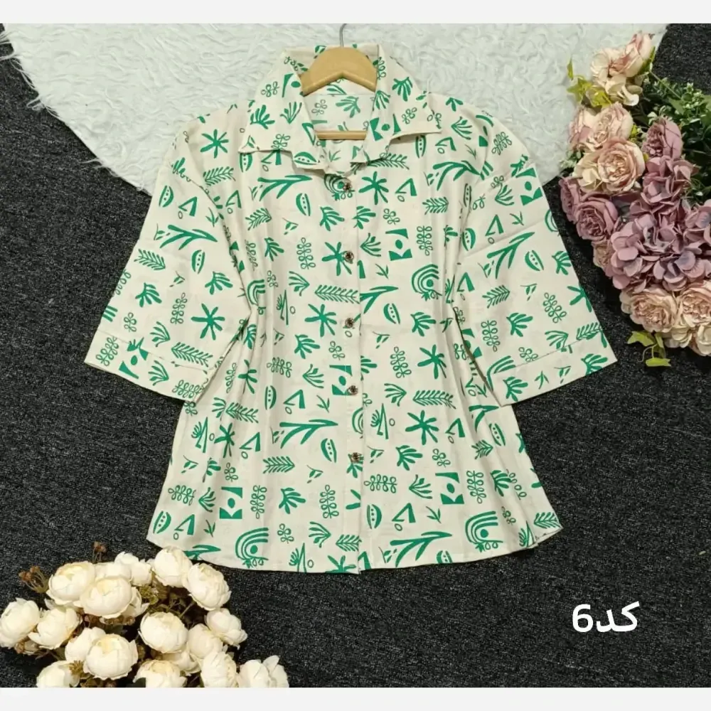 شومیز مانتویی طرحدار لنین درجه یک پاییزه فری سایز