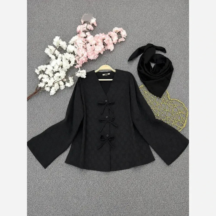 ست مانتو و اسکارف رابرت جنس کریشه شیمر وارداتی فری سایز