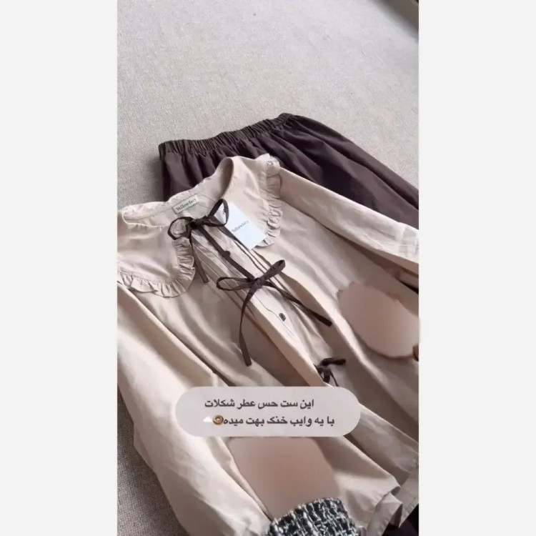 ست شومیز و دامن لنین درجه یک زنانه سایز 38 تا 46 رنگ ژورنال