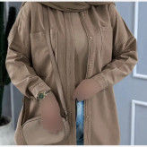 مانتو کتان زنانه اسپرت شیک فری سایز