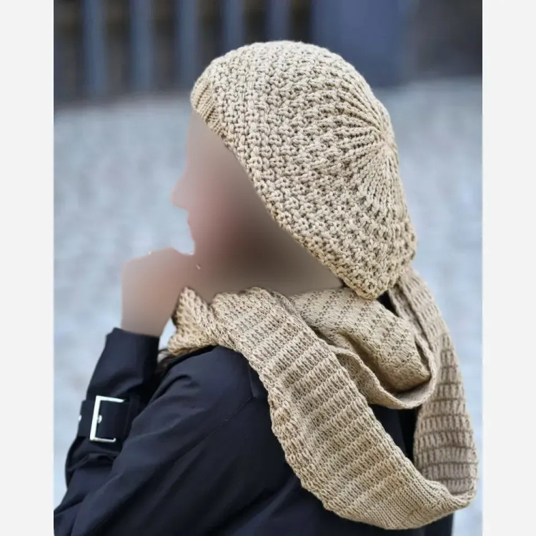 ست شال و کلاه بافت زنانه آرکان