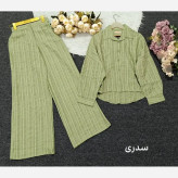 ست شومیز شلوار کوک دوزی نسکافه ای و سدری