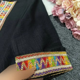 تونیک مانتویی مشکی کرسپو درجه یک فری سایز