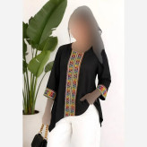 تونیک مانتویی مشکی کرسپو درجه یک فری سایز