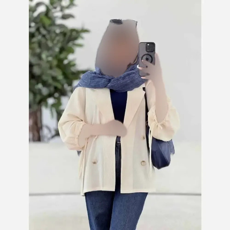 کت آستین بندی لنین شسته شده اعلا فری سایز رنگی