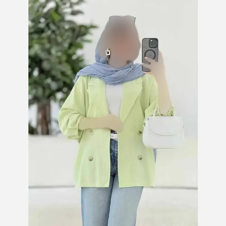 کت آستین بندی لنین شسته شده اعلا فری سایز رنگی