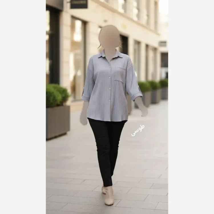 شومیز مانتویی زنانه جنس سوپر آیوا درجه یک فری سایز