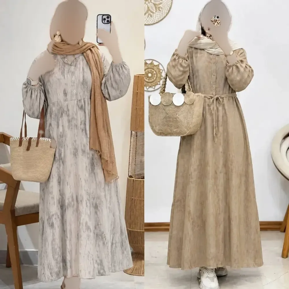 کفتان سایه زنانه شانتون طرح گازوییلی فری سایز 36-48 نسکافه تیره و کرم قد 126