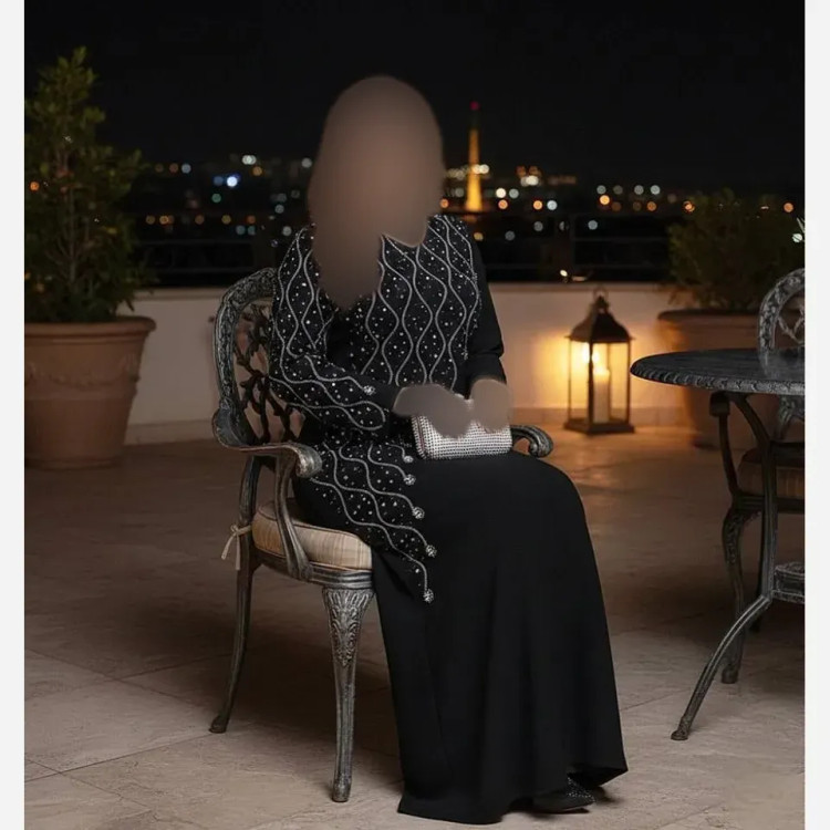 ماکسی مجلسی زنانه جنس کرپ دالقیچ رنگ مشکی سایز نرمال